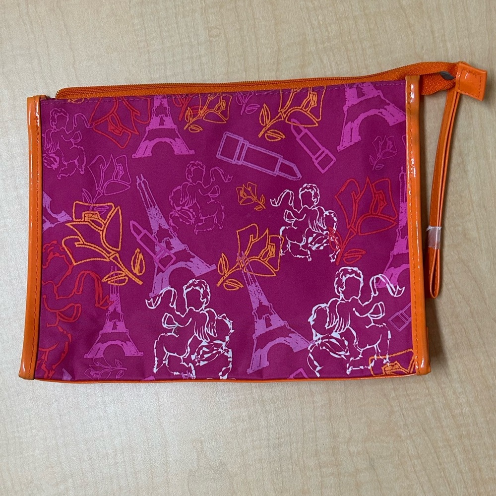 Lancome Vibrant Orange and Pink Pouch